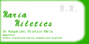 maria miletics business card